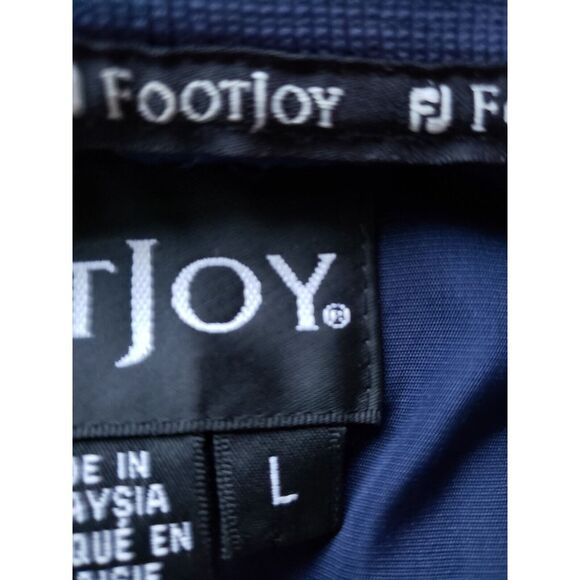 Footjoy Windshirt Mens Large Navy blue White Trim Golder Classic Pockets - Picture 8 of 10